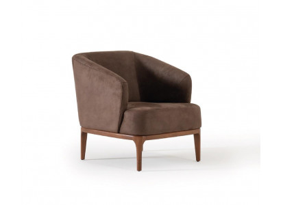 Bruine woonkamer luxe fauteuil ontwerper eenzitter gestoffeerde leunstoel
