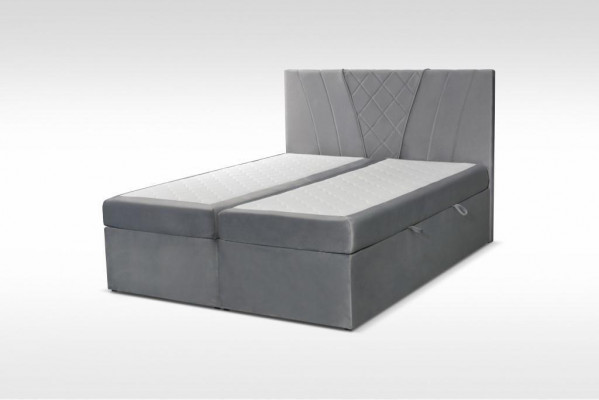 Tweepersoons gestoffeerd bed grijs 180x200 bedden luxe design meubels slaapkamer nieuw.