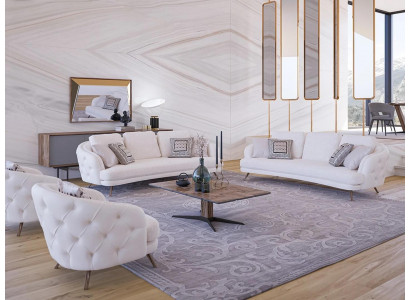 Modern Design Meubels Bankstellen Driepersoonsbanken Luxe 2x Fauteuils Salontafel