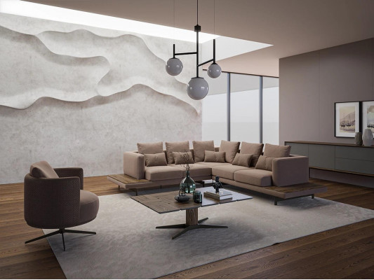 Woonkamer designer meubels luxe set hoekbank L-vorm inrichting salontafel