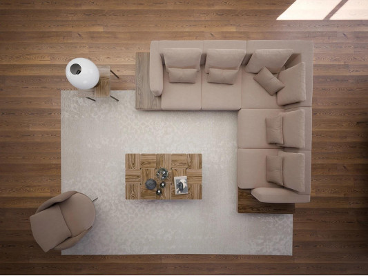 Woonkamer designer meubels luxe set hoekbank L-vorm inrichting salontafel