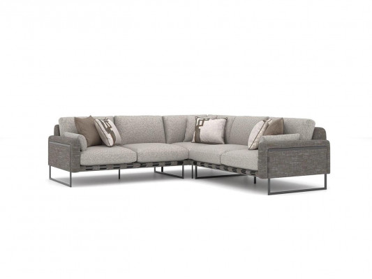 Luxe meubel hoekbank woonkamer inrichting bankstel L-vorm nieuw