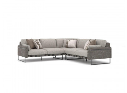 Luxe meubel hoekbank woonkamer inrichting bankstel L-vorm nieuw