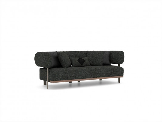 Bankstel Zwart gestoffeerd Bankstel Tweezitsbank 2x Fauteuil Luxe woonkamer