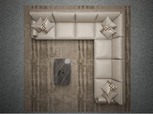 Luxe hoekbank bank woonkamer bank bekleding zit L-vormig set 2x salontafel