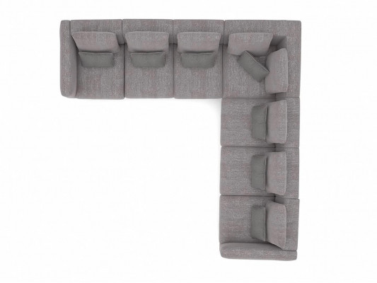 Nieuwe compleet meubel hoekbank L-vorm textiel inrichting woonkamer hout salontafel