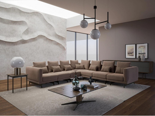 Woonkamer set 3-delig inrichting Hout Salontafel Designer Bijzettafel