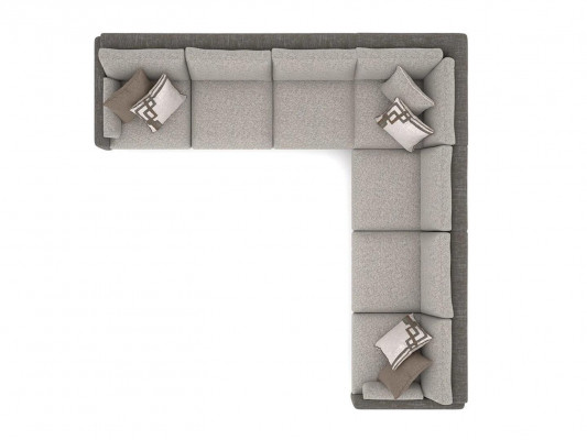 Modern gestoffeerde bank L-vorm textiel woonkamer inrichting luxe design zitplaatsen