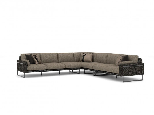 Bruin Grote Bank Woonkamer Hoekbank L-vorm Bank Luxe Set Nieuw