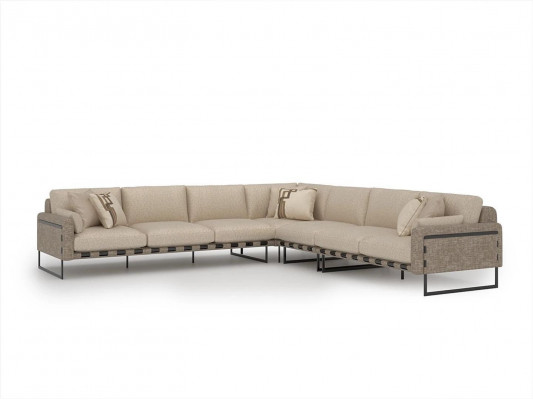 Woonkamer hoekbank L-vorm luxe gestoffeerde zitmeubel set.