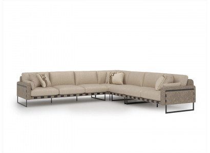 Woonkamer hoekbank L-vorm luxe gestoffeerde zitmeubel set.