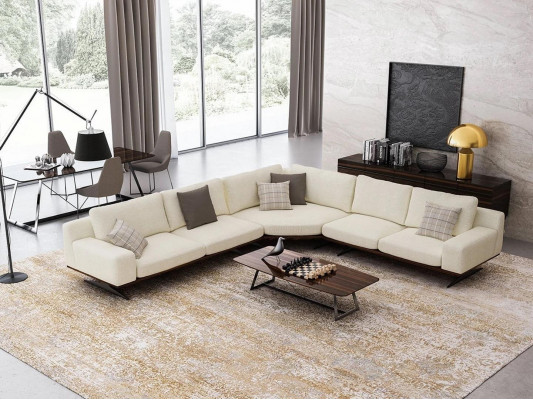 Ontwerp hoekbank L-vorm textiel woonkamer salontafel luxe gestoffeerd meubilair nieuw