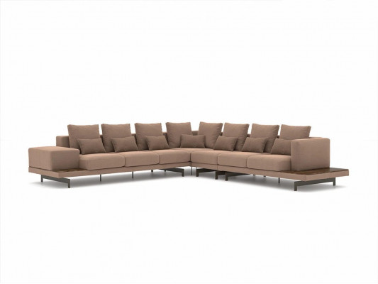 Moderne gestoffeerde hoekbank L-vorm Nieuwe salontafel Woonkamer Luxe