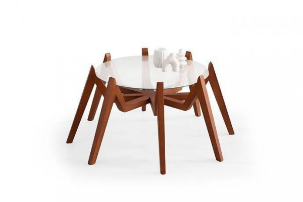 Salontafel in moderne stijl nieuwe hoogwaardige woonkamermeubelen van glas en hout.