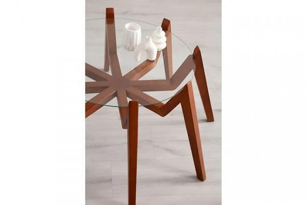 Salontafel in moderne stijl nieuwe hoogwaardige woonkamermeubelen van glas en hout.