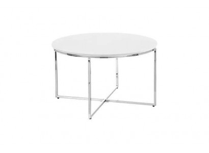 Luxe witte salontafel poten van wit metaal zilverkleurig woonkamer nieuw