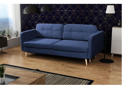 Slaapbank Luxe Designer Bank 3-zits Meubels Bekleding Textiel Blauwe Bank Hoek