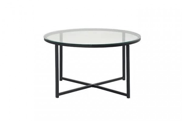 Salontafel Luxe woonkamer eetkamermeubilair Glas + Metaal zwart van hoge kwaliteit