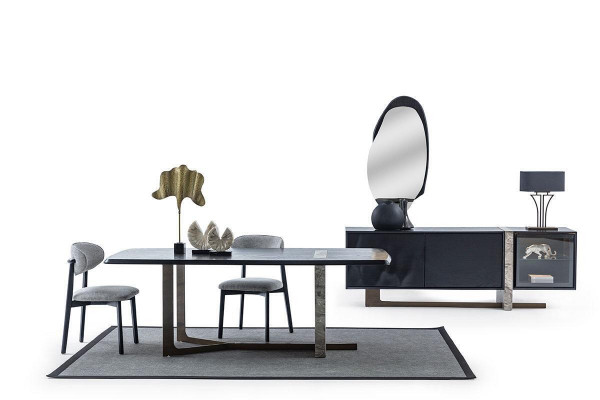 Eetkamer 7-delig set Eettafel Dressoir Spiegel 4x stoelen Modern design