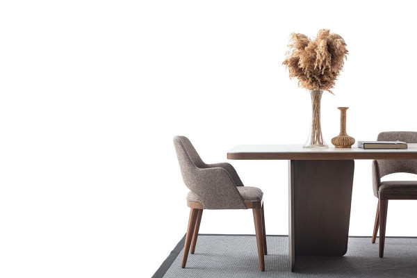 Eetkamerset 5-delig. Eettafel 4x Stoelen Modern Ontwerp Bruin Luxe Set