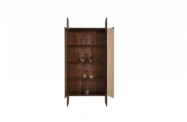 Vitrine Luxus kast Houten Stijl Bruin Glas Nieuw Kasten Glazen kast