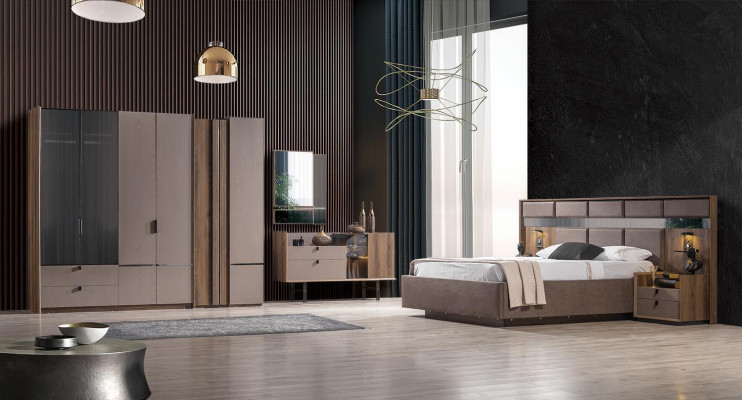 Exclusieve slaapkamer set Bed 2 nachtkastjes Kaptafel Kast nieuw