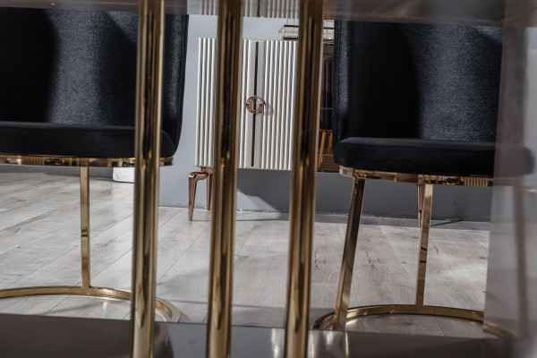 Modern eetkamer set bestaat uit eettafel en 6 stoelen Stijlvol 7-delig.