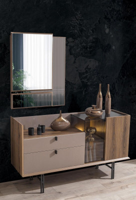 Modern slaapkamer set met perfect bed, 2 nachtkastjes en kaptafel.