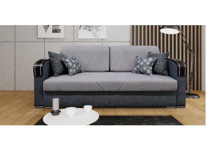 Luxe Design Bank 3-zits Meubels Bekleding Grijs Textiel Hout Meubels Slaapbank Nieuw