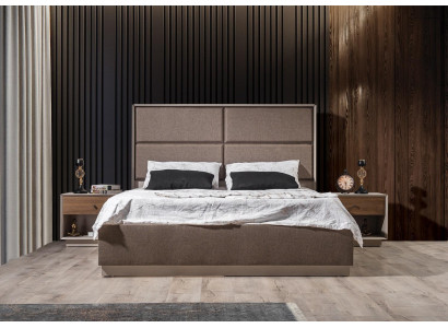 Luxe slaapkamerset Elegant bed en 2 nachtkastjes Modern design.
