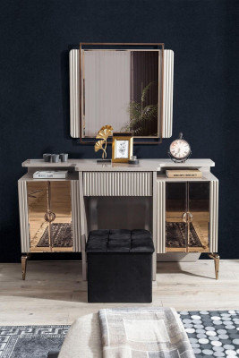 Perfecte slaapkamer set kaptafel met spiegeldesign luxe nieuw