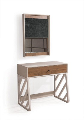 Modern slaapkamer set bestaande uit kaptafel met spiegel beige nieuw.