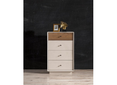 Moderne commode in slaapkamer, elegante commode houten meubelontwerp.