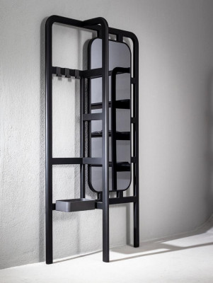 Luxe hal spiegel met haken in de kleur zwart Perfecte moderne nieuwigheid