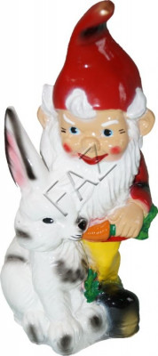 Ontwerp dwerg met konijnenfiguur tuinbeeld sculptuur figuren sculpturen Nieuw
