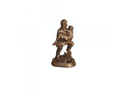 Beeld Brandweerman Redt Kind Held Figuur Standbeeld Koperen Imitatie 25cm Decoratie