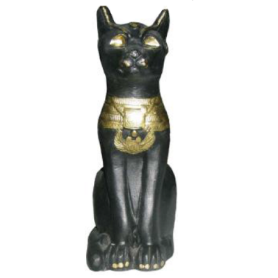 Figuur Egyptische kat Bastet standbeelden decoratie kunststof 18cm Egypte