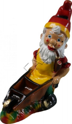 Ontwerp dwerg met kruiwagen figuur tuin standbeeld sculptuur figuren beeldhouwwerken nieuw