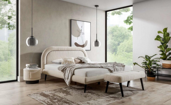 Slaapkamerset Wit Bed Elegant 2x Nachtkastjes Luxe Hout Modern 3-delig.