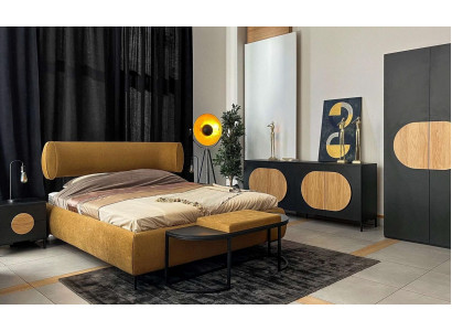 Bed Geel Mooi Ontwerp Modern Slaapkamer Tweepersoonsbedden Elegant Meubilair