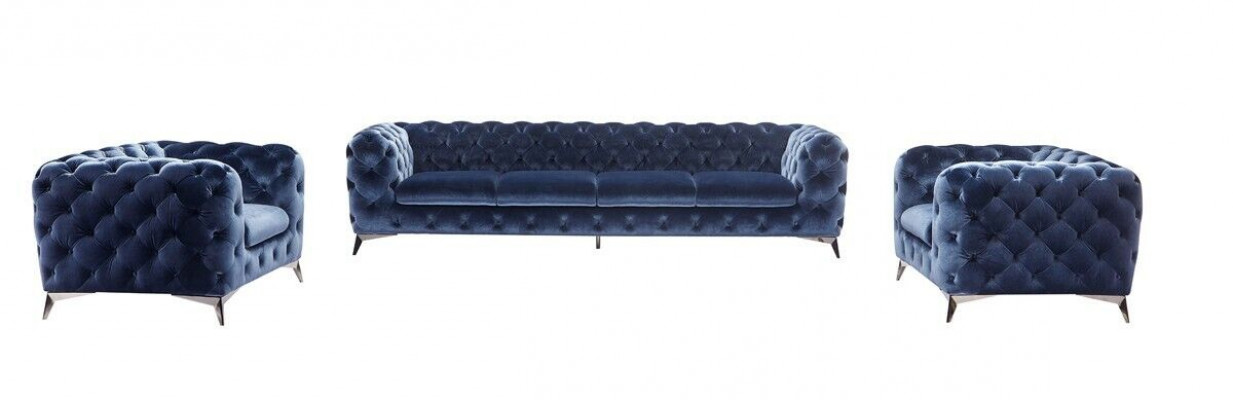 Sofa Chesterfield Bank Bekleding XXL Grote Set Stof 4+1+1 ontwerper