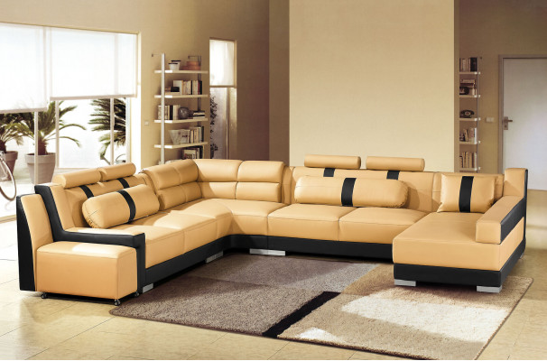 Leder bank bank Bekleding Hoek U Vorm Woonlandschap Hoekbank Sofa's