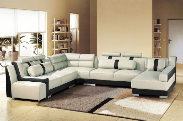 Leder bank bank Bekleding Hoek U Vorm Woonlandschap Hoekbank Sofa's