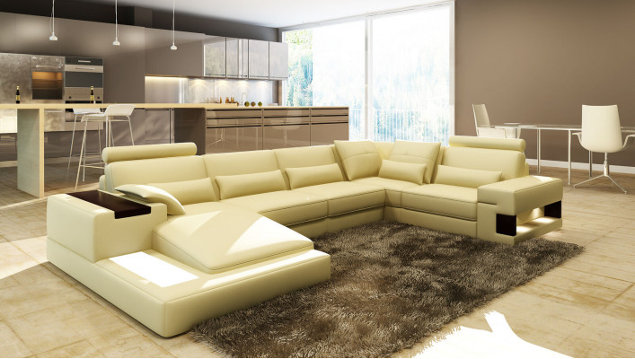 Moderne Designer hoekbank U-vorm woonlandschap bank banken bekleding.