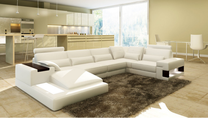 Moderne Designer hoekbank U-vorm woonlandschap bank banken bekleding.