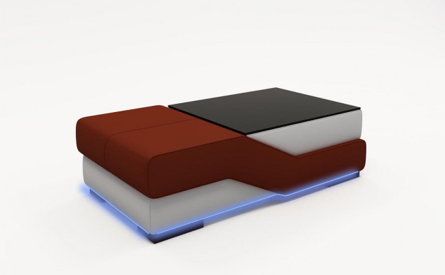 Ontwerper glazen tafel tafel bekleding modern woonkamer lederen bank sofa