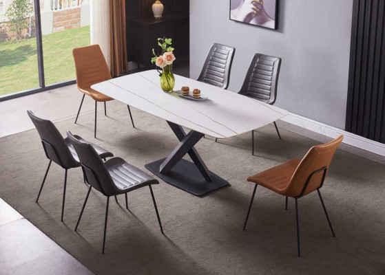 Luxe eetkamertafels Tafel Metaal Eettafel Moderne meubels Nieuw Roestvrij staal