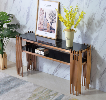 Designer consoles houten tafelconsoleconsole Gold-Zwart