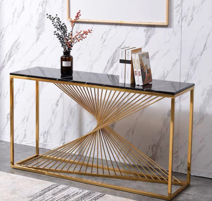 Ontwerper Luxe Console Tafel Console Tafels Hout Metaal Ontwerp Goud