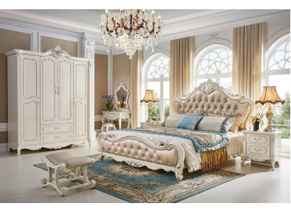 Bed slaapkamerset luxe barok rococo bedden 2x nachtkastje 3-delig ontwerp nieuw